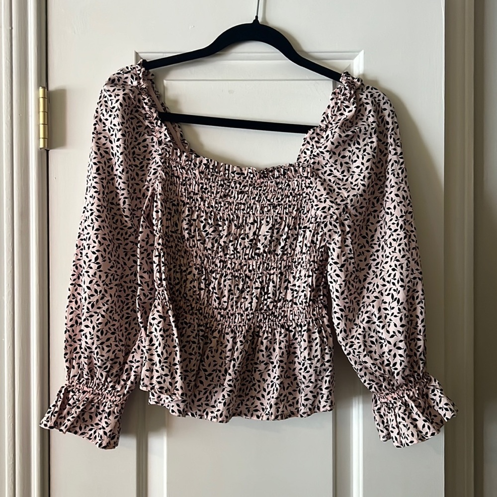Pink and black top